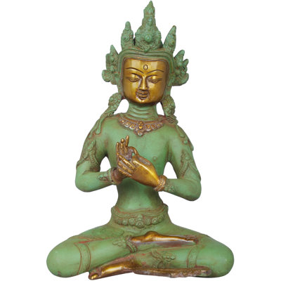 Figurine Bouddha couronné en d Pharmachakra Mudra