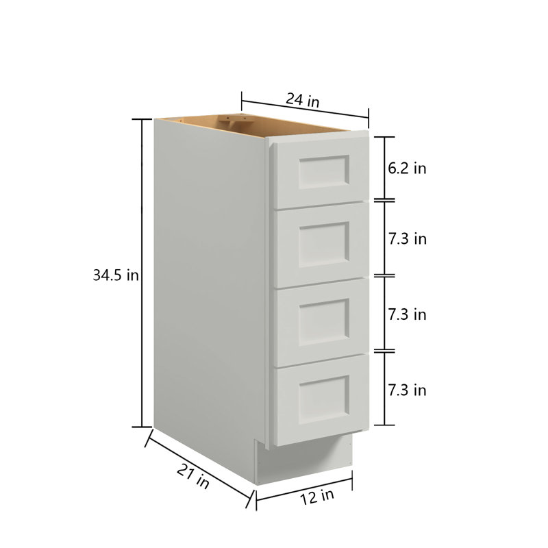 Meuble bas standard HOMEIBRO Cozy Design, en contreplaqué, prêt à assembler, 30,5 cm (L) x 61 cm (P) x 88 cm (H), couleur gris tourterelle.
