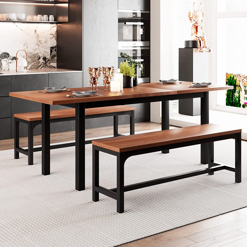 Ensemble repas 6 personnes Alexanndra, Brun, Brun / noir