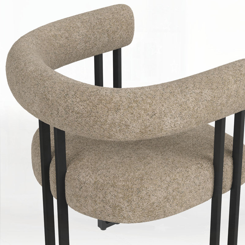 Ensemble de 2 fauteuils de salle à manger rembourrés, Kaki