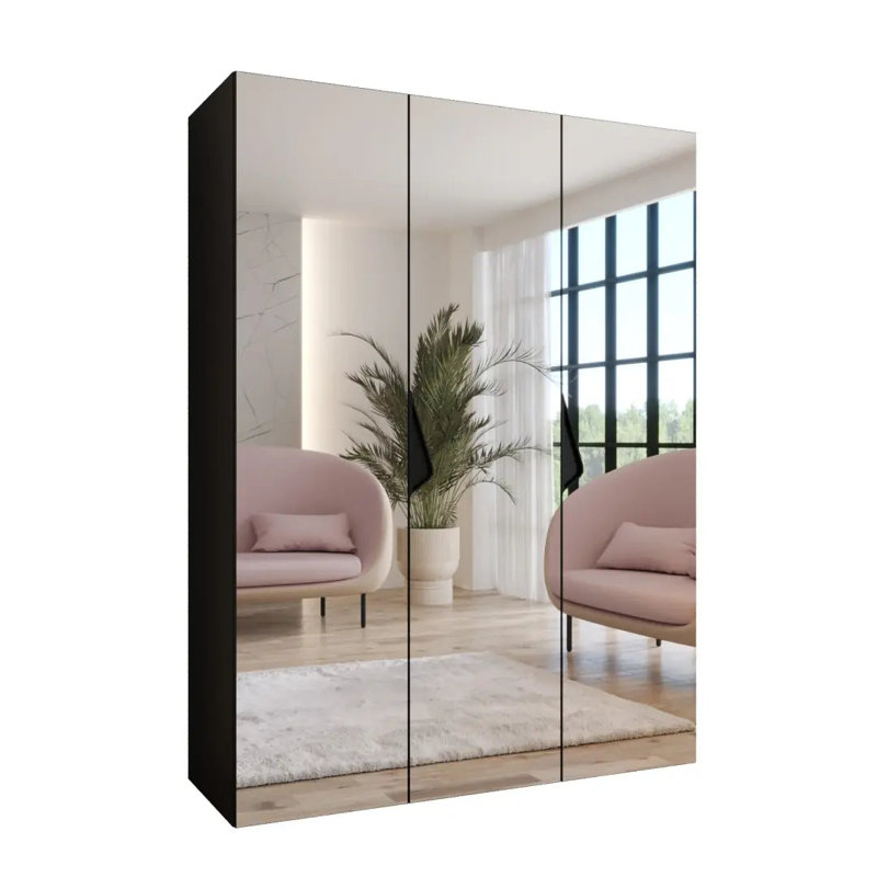 Manufactured Wood Wardrobe, Black