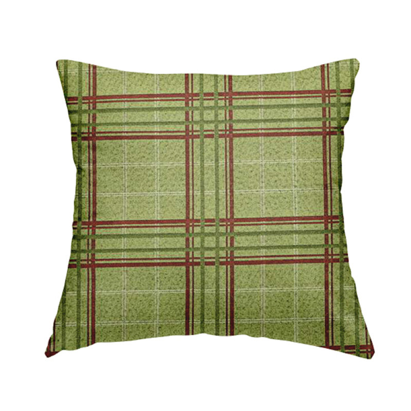 Kirkbride Plaid Square Cushion, 55cm H x 55cm W x 5cm D, Green