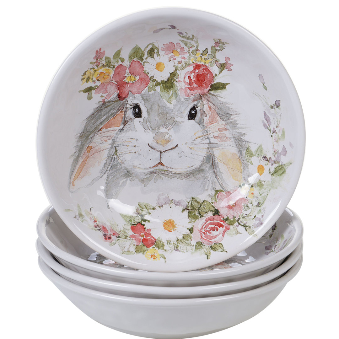 Certified International Sweet Bunny Set Of 4 Soup Bowl (Set of 4) Certified International