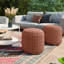 Pouf rond tricoté intérieur / extérieur en polyester PET de 18 po Wynne