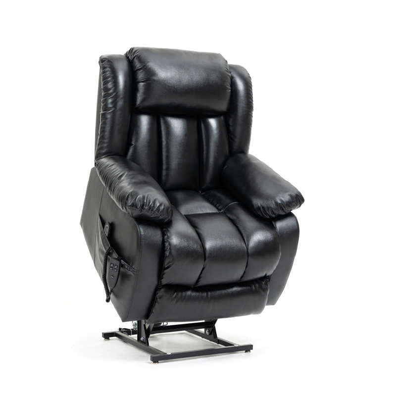 Fauteuil inclinable Lift Assist, Cuir véritable noir