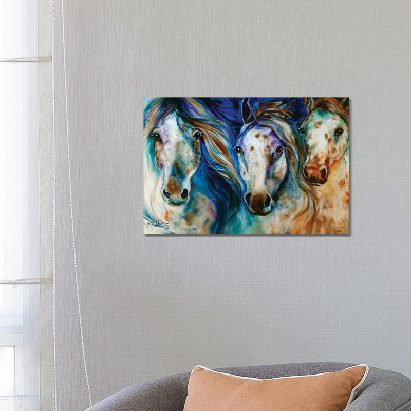 3 Wild Appaloosa Horses by Marcia Baldwin - Wrapped Canvas Painting, 66.04 cm H x 45.72 cm W x 3.175 cm D