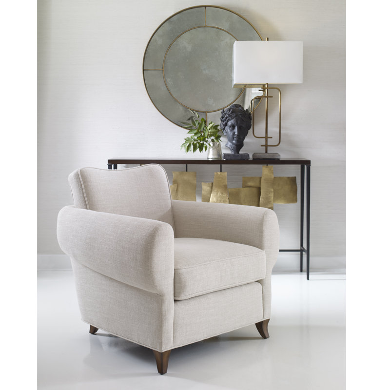 Cocoon Armchair, American Walnut, Filigree Ivory 100% Polyester