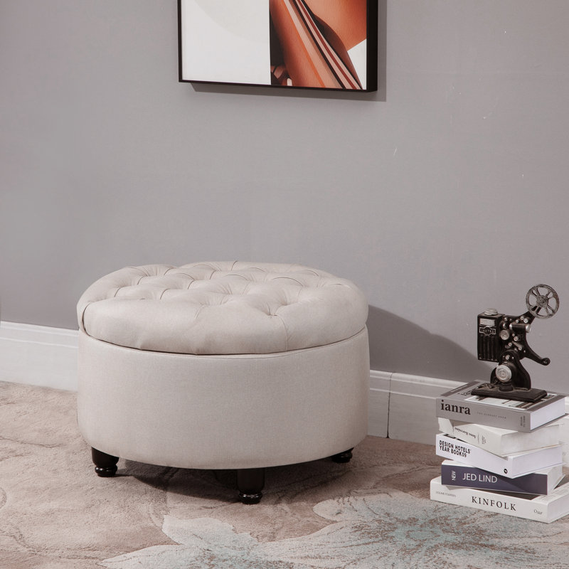 Gowanus Upholstered Ottoman, Beige