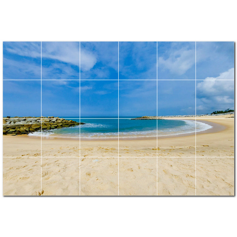 Murale en céramique satinée 12 po x 12 po Beach Photo