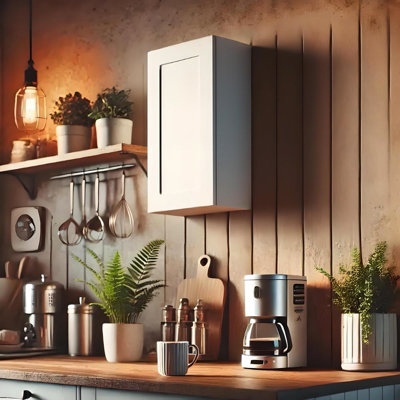 Armoire murale blanche en bois massif à une porte pour divers agencements de rangement - l 18 po x P 12 po x H 36 po, 2 tablettes, caoutchouc, processus rapide en bois, tablettes réglables pour la cuisine, espaces de bureau laqués,