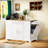Fluted Kitchen Island With Tilt-out Trash Can, Power Outlet, Internal Storage Rack, 3 Drawers And 3 Open Side Racks-970920427