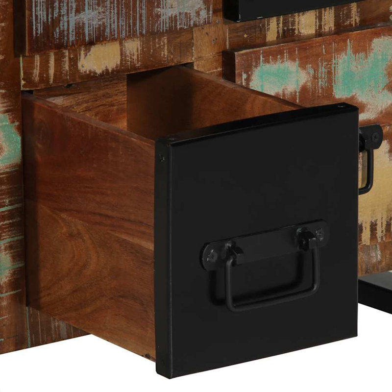 50cm Solid Wood Sideboard, Black/Dark Brown