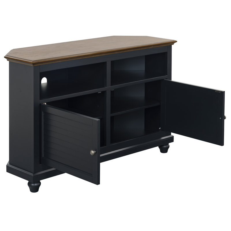 Meuble télé de coin 44 po Willoe, Noir, H 32,5 po x L 44 po x l 18 po