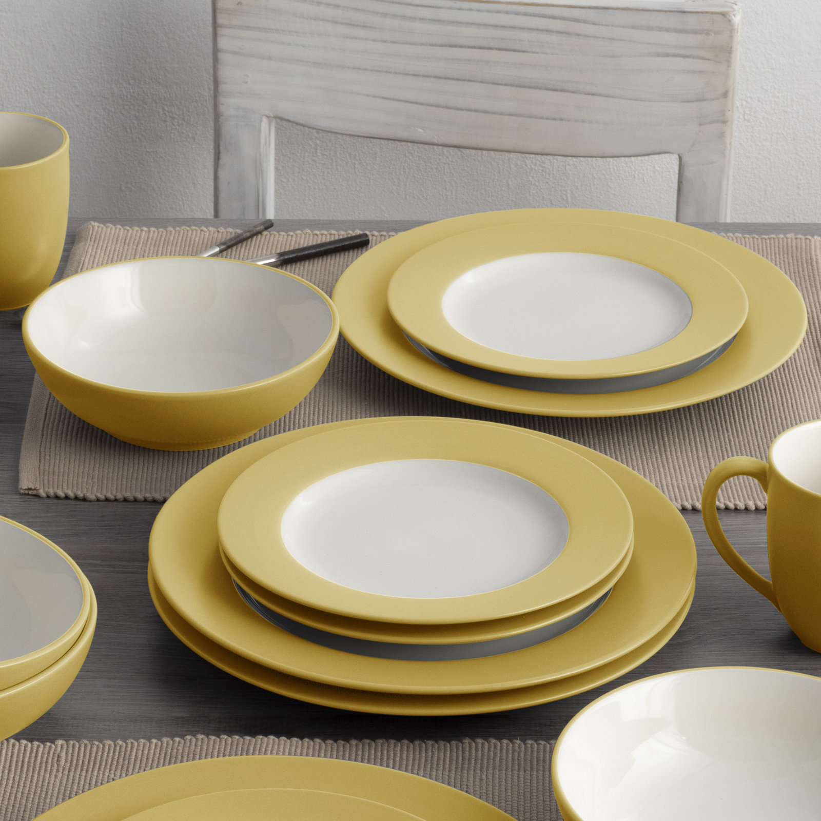 Noritake Colorwave Rim Salad Plates, 8-1/4", Mustard