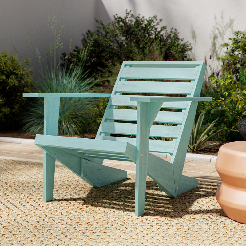 Ursa Acacia Outdoor Adirondack Chair, Beach House Blue