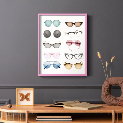 Vintage Glasses II Framed Print - Solid Wood