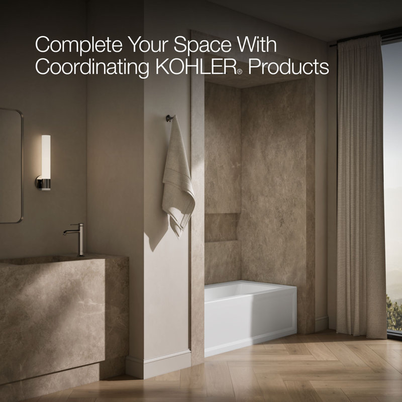 Archer® 60" x 30" Alcove/Tile in Soaking Bathtub, Left, White