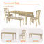 Ensemble de table de salle à manger 5 pièces - Comprend une table de salle à manger, deux bancs rembourrés, deux chaises de salle à manger en bois, un ensemble de salle à manger de style campagne, chêne-1508218797