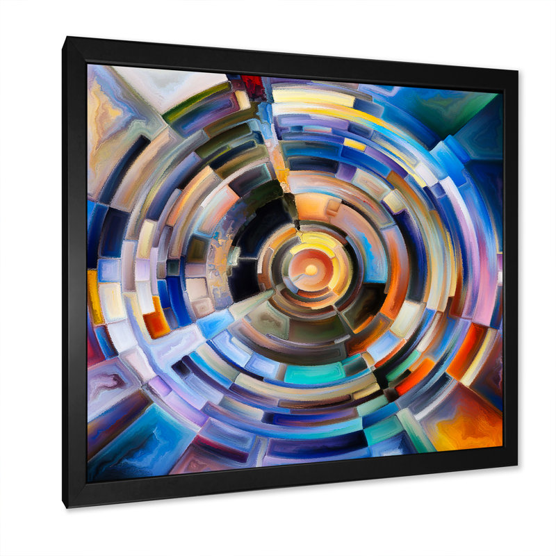 «Prayer Circle Series Disc», reproduction d'art sur toile encadrée, Cadre photo noir, H 16 po x l 16 po x P 1 po