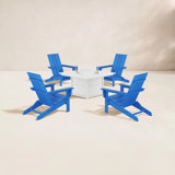 POLYWOOD by AllModern Foldable Outdoor Adirondack Chair With Table