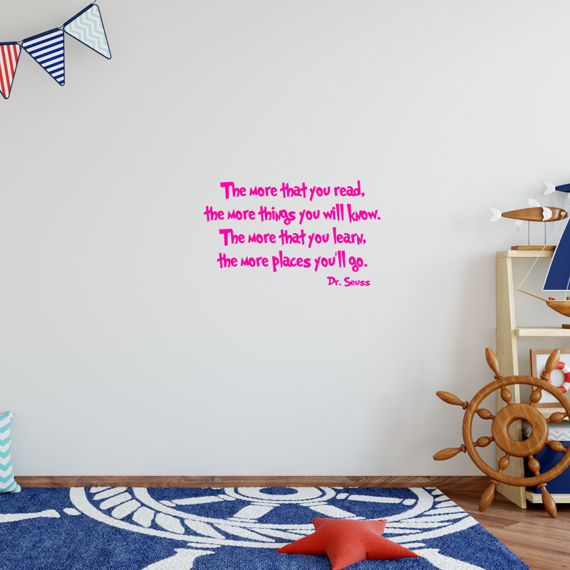 Adhésif décoratif « the more you read » more things you seuss, Rose vif