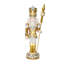 Soldat casse-noisette argenté et doré 4 pi avec sceptre, décoration de Noël-494623106