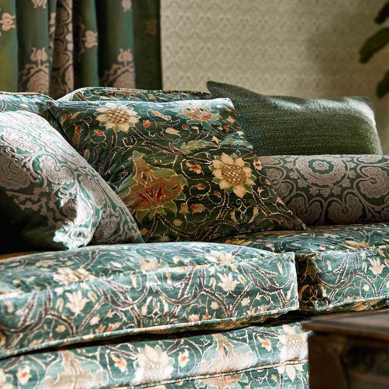 Montreal Velvet Fabric, Indigo/Slate