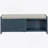 Distressed Shutter Storage Bench With Acacia Veneer For Retro Charm For Living Room, Entryway (Navy)-508196226