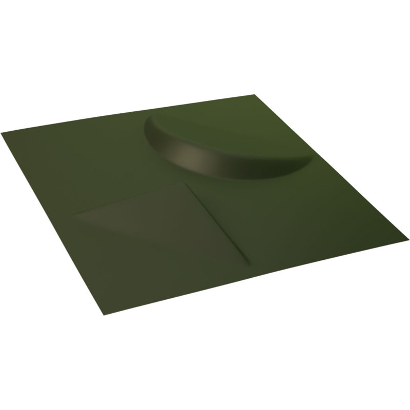L 11 7/8 po x H 11 7/8 po Panneau mural décoratif 3D EnduraWall Apollo, vert canyon satiné UltraCover (couvre 0,98 pi2)