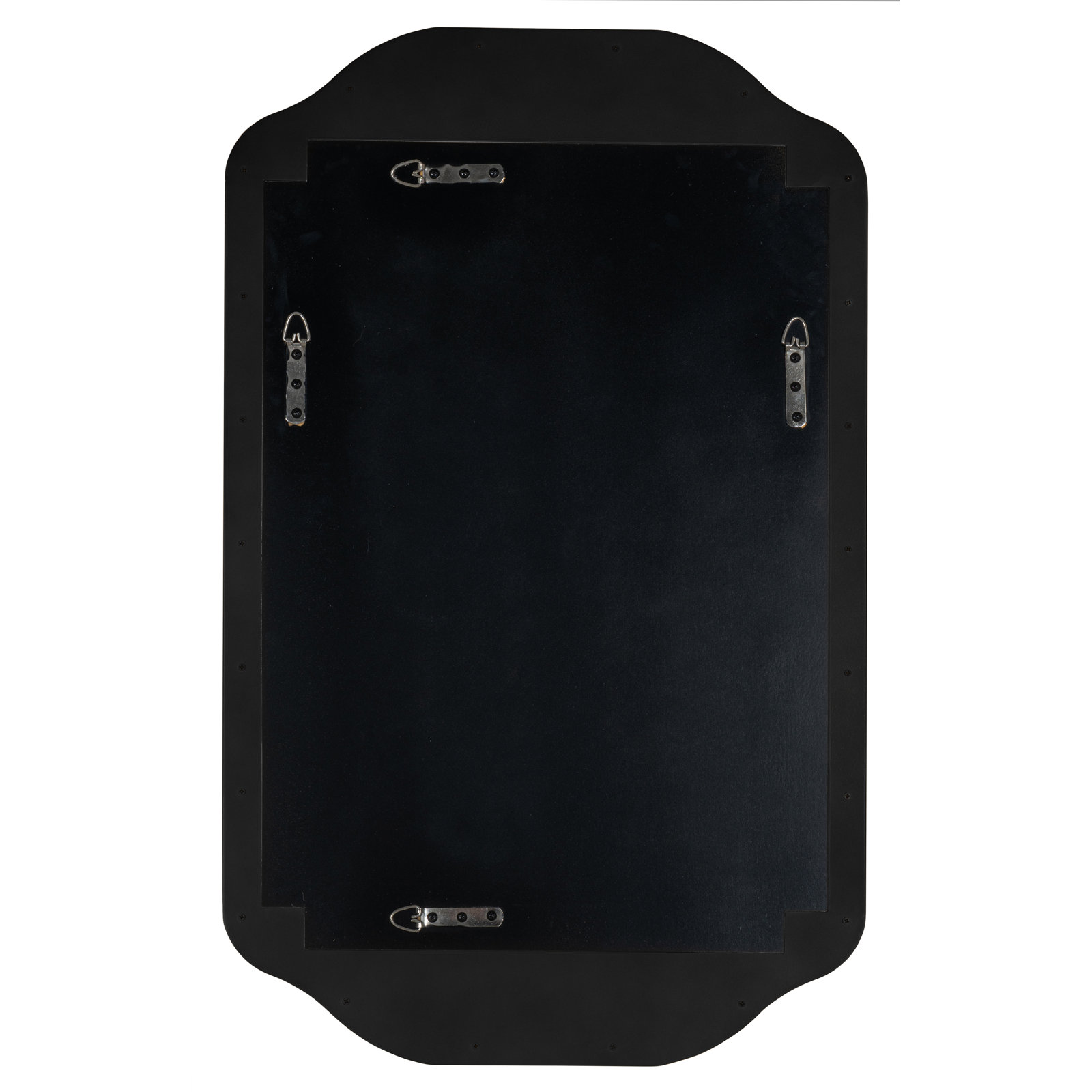 Eaton Metal Scalloped Mirror, Matte Black
