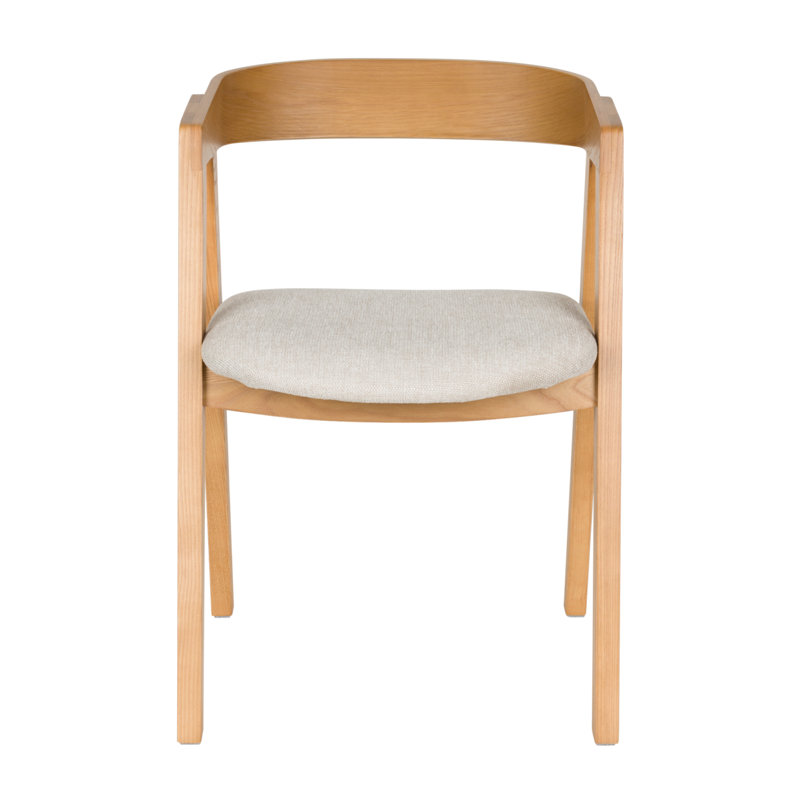 Dining Chair Upholstered Arm Chair, Natural