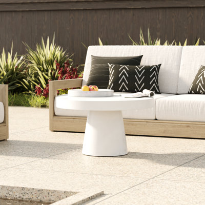 Prevelly 27" Concrete Round Coffee Table by AllModern