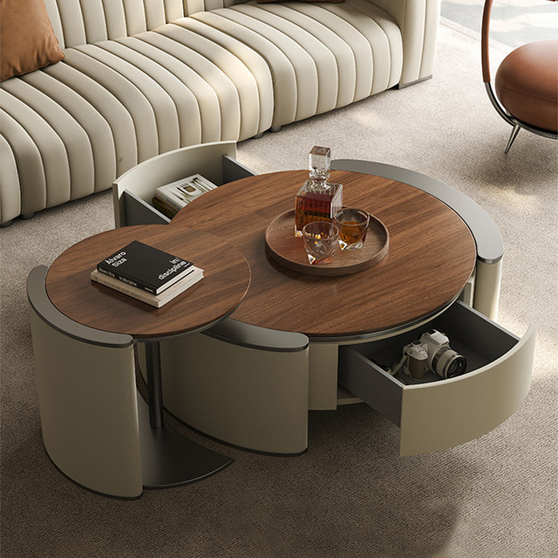 Ensemble de tables basses en noyer italien