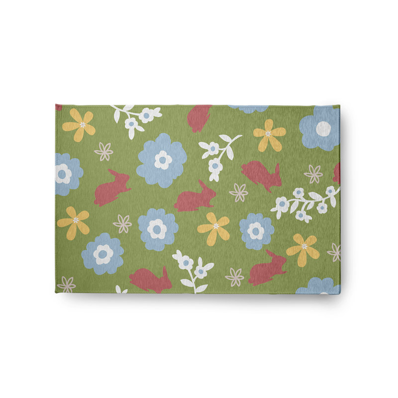 Chenille Floral Indoor Rug, Rectangle 2' x 3'