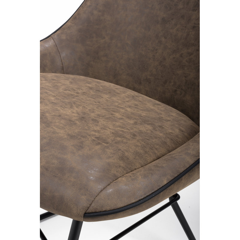 Fuquan 44cm H Upholstered Side Chair, Wax Antique Tan