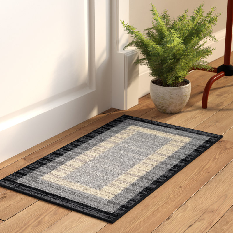 Tapis d'entrée antidérapant pour intérieur seulement Zlatkus, Noir / gris