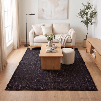 Tapis campagnard en jute et coton Colston