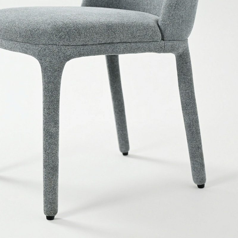 Chaise de salle à manger entièrement rembourrée de 19,5 po de hauteur, Bleu