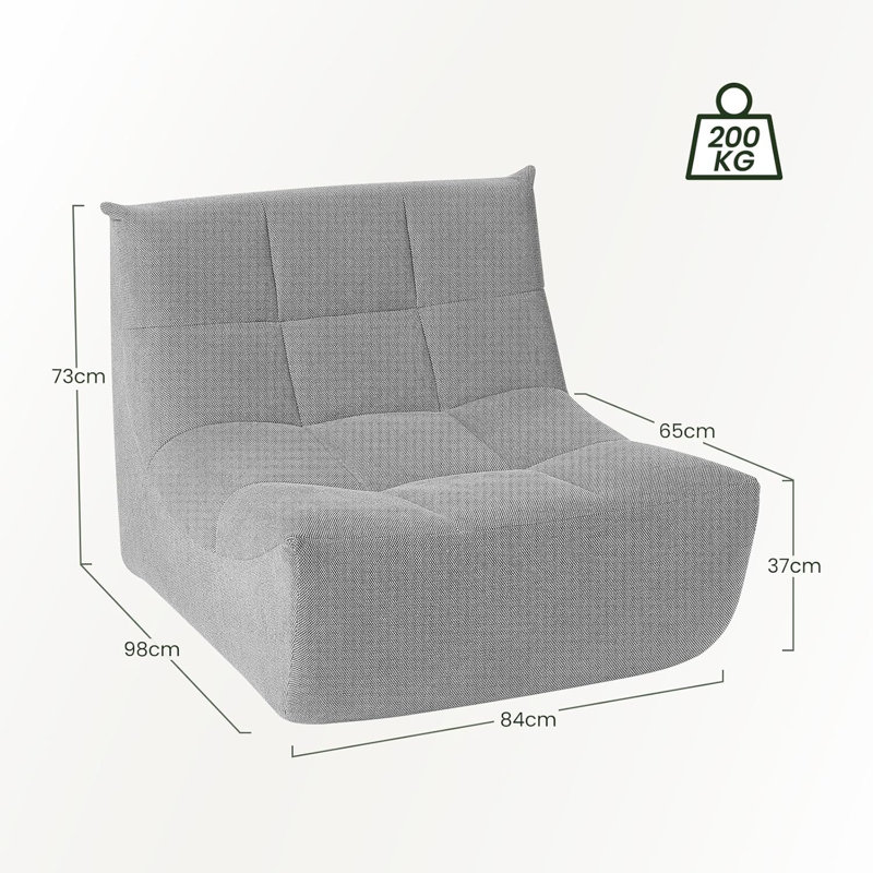Polyester Bean Bag Lounger, Grey