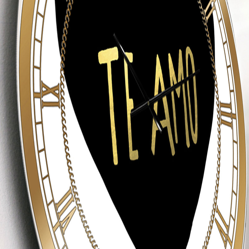 Te Amo - Grande horloge murale glam, Petit