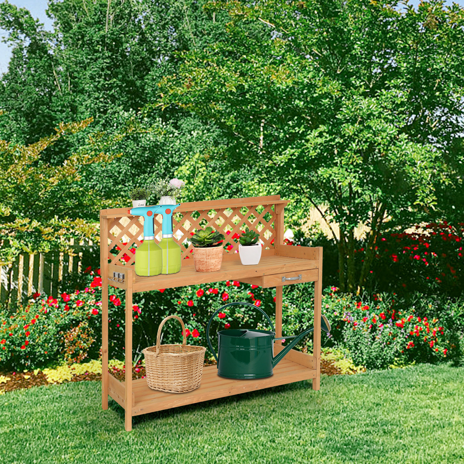 Mistana™ Eichler Garden Fir Potting Bench & Reviews | Wayfair