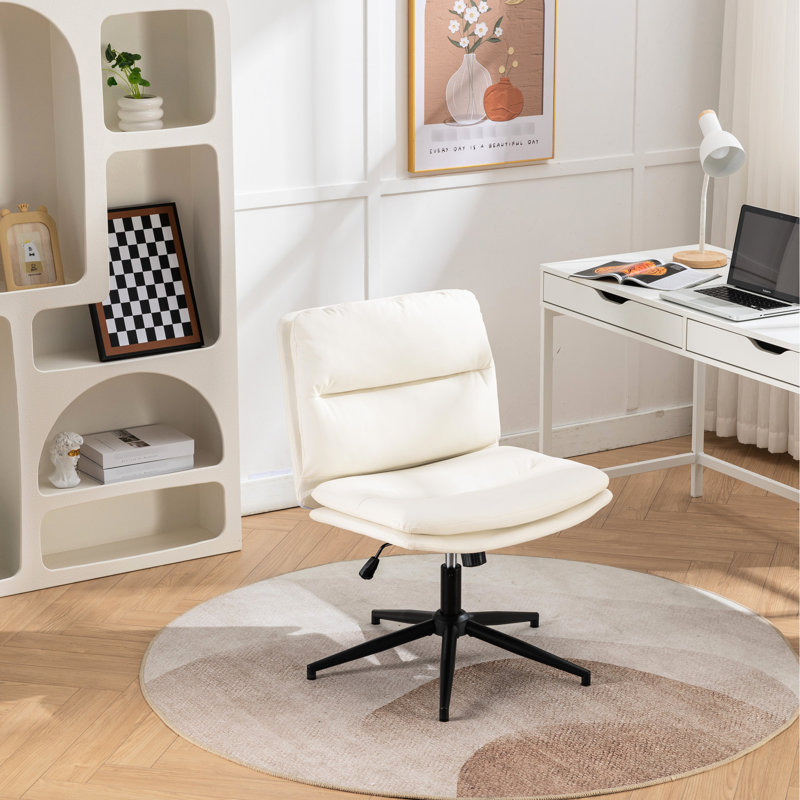 Fauteuil large - réglable en hauteur et pivotant sur 360 °, gris pour bureau, Blanc