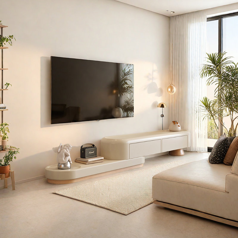 Extendable TV Stand with Rounded Edges