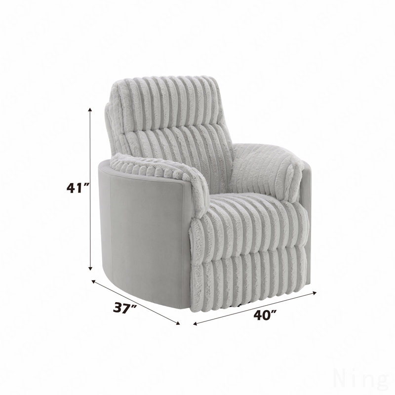 Fauteuil inclinable et pivotant gris en velours côtelé