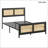 Bed Frame with Headboard, Bohemian Platform Bed Frame with Strong Metal Slats Support, No Box Spring Needed, Noise-Free Design-1430768398-1430768402