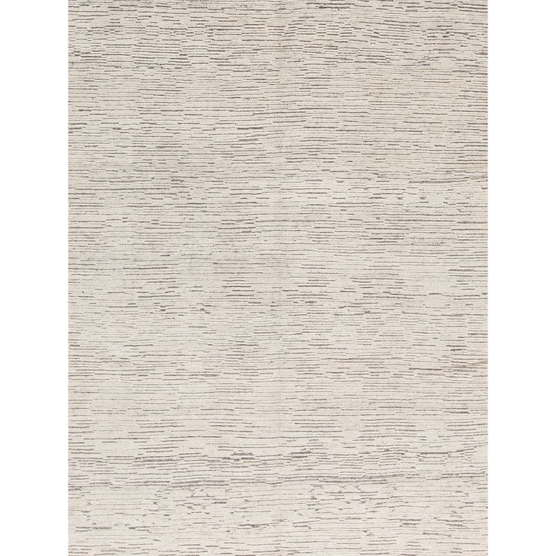 Wool Area Rug in Beige/Gray, Rectangle 10' x 14'