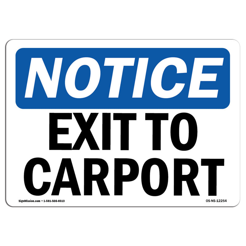 Exit to Carport Sign