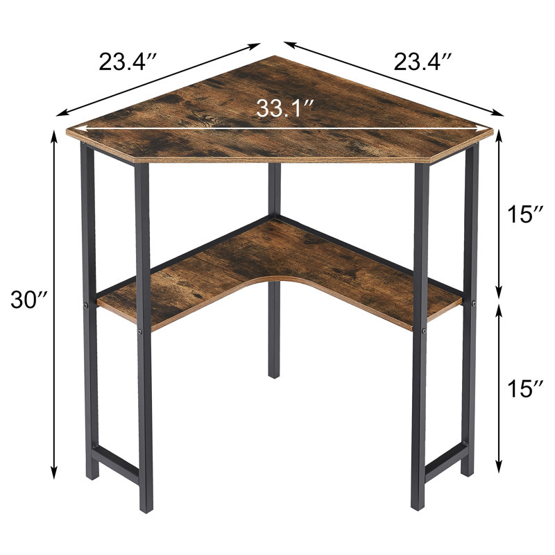 Jaycub Corner Desk Computer Desk with Storage Shelves Triangle Writing End Table for Small Space Bedroom