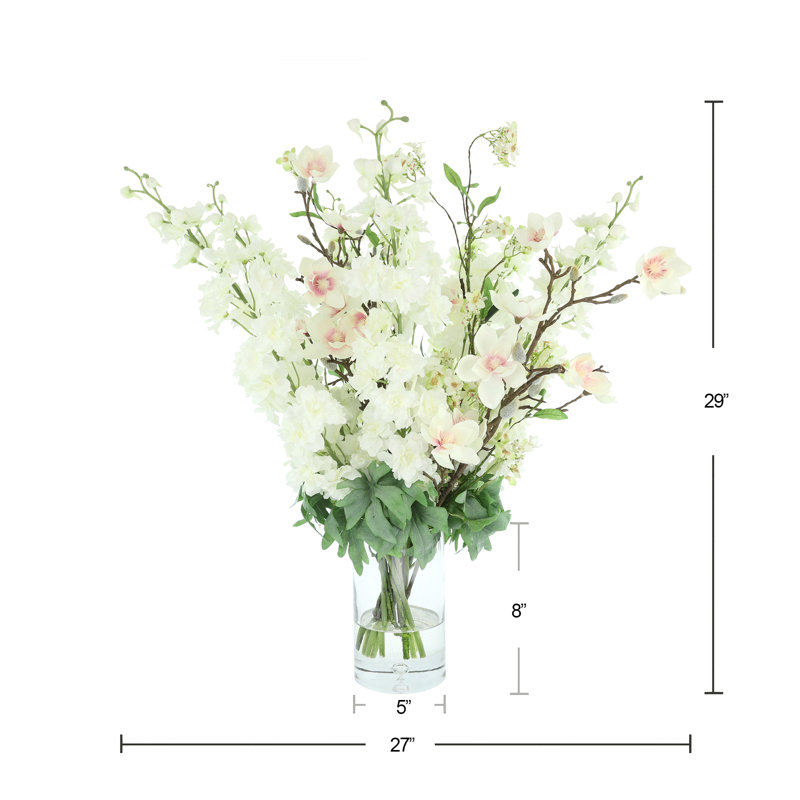 Delphinium and Butterfly Magnolia Arrangement