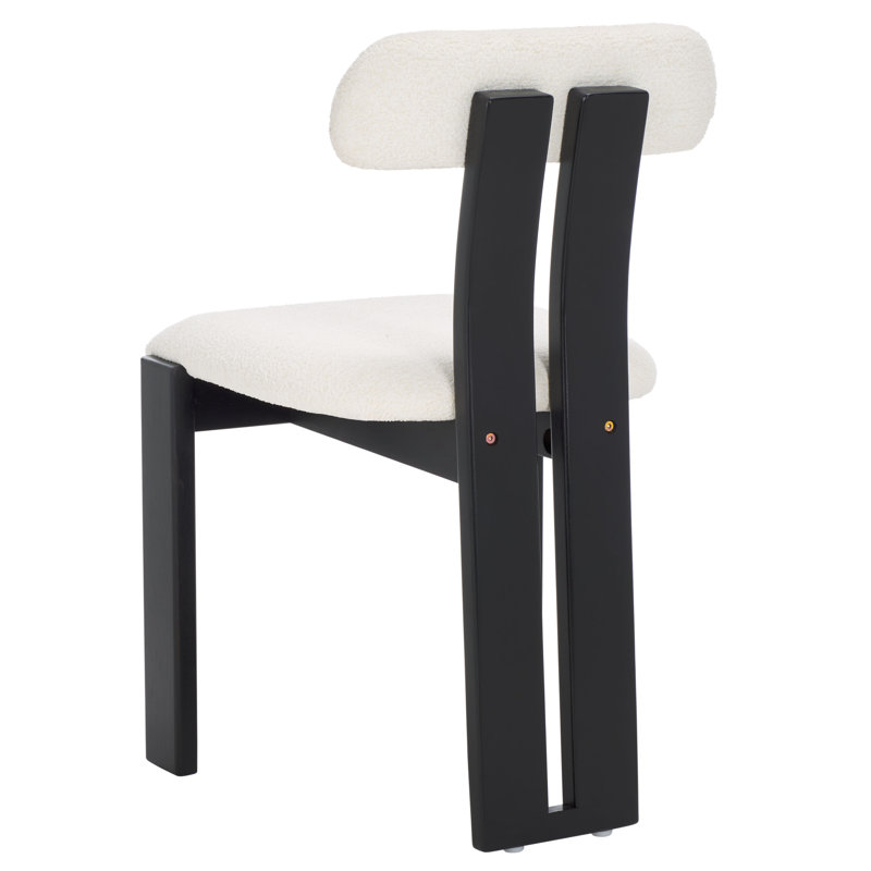 Cayde Boucle Dining Chair, Black, Cream